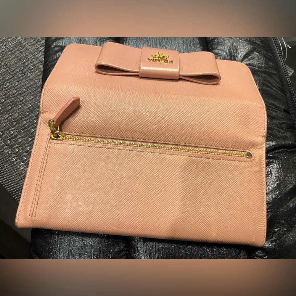 Prada Saffiano Leather Bow Wallet - Picture 7 of 14